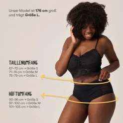 High Waist Hipster Panties mit Spitze aus Bio-Baumwolle