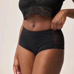High Waist Hipster Panties mit Spitze aus Bio-Baumwolle