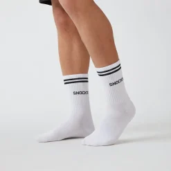 Hohe Sportsocken mit Streifen aus Bio-Baumwolle