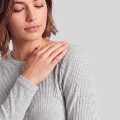 Langarmshirt Damen Rippstruktur aus Bio-Baumwolle