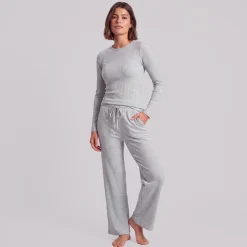 Langarmshirt Damen Rippstruktur aus Bio-Baumwolle