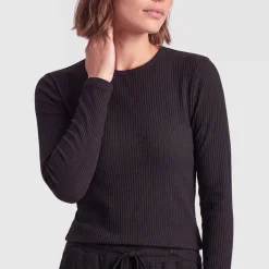 Langarmshirt Damen Rippstruktur aus Bio-Baumwolle