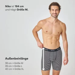 Lange Boxershorts mit Streifen aus Bio-Baumwolle