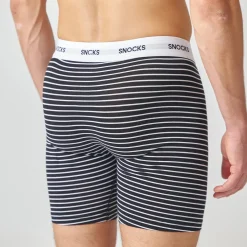 Lange Boxershorts mit Streifen aus Bio-Baumwolle