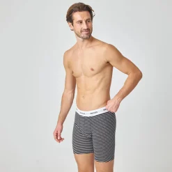 Lange Boxershorts mit Streifen aus Bio-Baumwolle