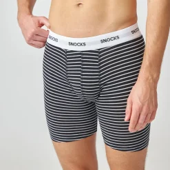 Lange Boxershorts mit Streifen aus Bio-Baumwolle