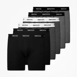 Lange Boxershorts mit Streifen aus Bio-Baumwolle