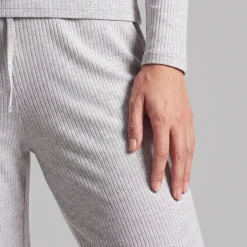 Loungehose Damen Rippstruktur aus Bio-Baumwolle