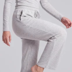 Loungehose Damen Rippstruktur aus Bio-Baumwolle
