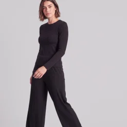 Loungehose Damen Rippstruktur aus Bio-Baumwolle
