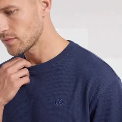Schlafanzug Set Waffle Herren kurz aus Bio-Baumwolle