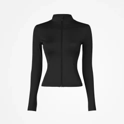 Sportjacke Damen mit Reißverschluss aus recyceltem Polyamid