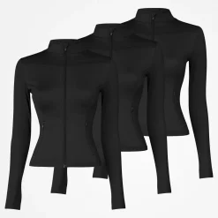 Sportjacke Damen mit Reißverschluss aus recyceltem Polyamid
