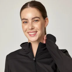 Sportjacke Damen mit Reißverschluss aus recyceltem Polyamid