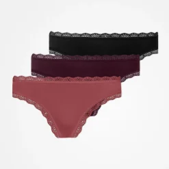 Tangas mit Spitze aus Bio-Baumwolle