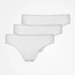 Tangas mit Spitze aus Bio-Baumwolle
