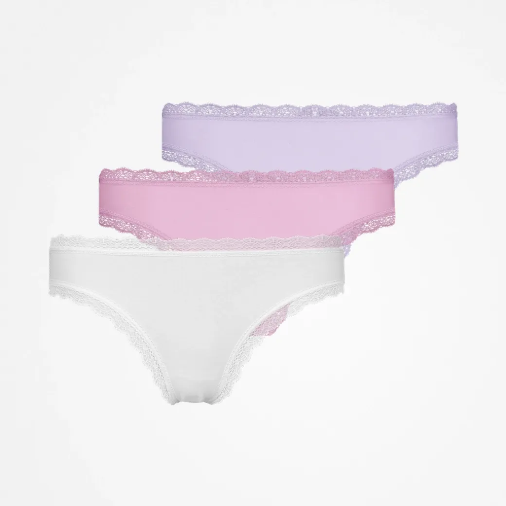 Tangas mit Spitze aus Bio-Baumwolle