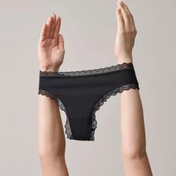 Tangas mit Spitze aus Bio-Baumwolle
