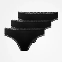 Tangas mit Spitze aus Bio-Baumwolle