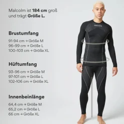 Thermounterwäsche Herren mit Daumenloch aus recyceltem Polyester